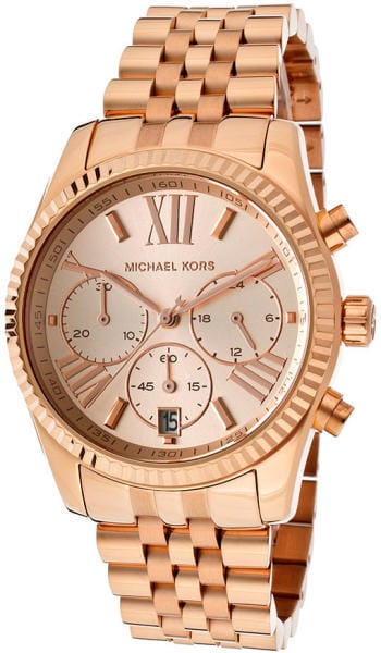 Michael Kors Lexington Rose Gold Dial Rose Gold Steel Strap Watch for Women - MK5569
