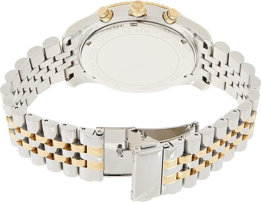Michael Kors Lexington Silver Dial Two Tone Steel Strap Watch for Men - MK8344
