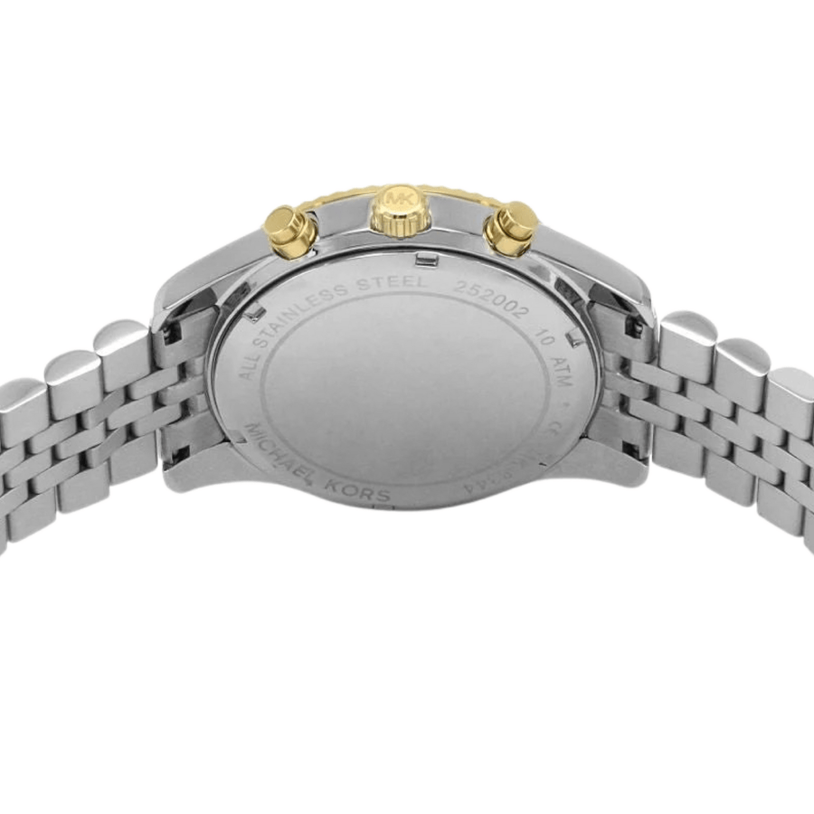 Michael Kors Lexington Silver Dial Two Tone Steel Strap Watch for Men - MK8344