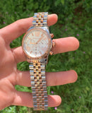 Michael Kors Lexington Silver Dial Two Tone Steel Strap Watch for Women - MK5735