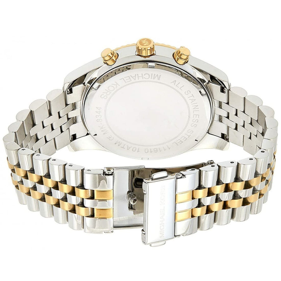 Michael Kors Lexington Silver Dial Two Tone Steel Strap Watch for Women - MK5955