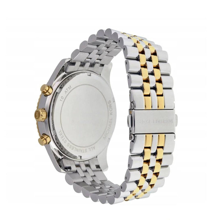 Michael Kors Lexington Silver Dial Two Tone Steel Strap Watch for Women - MK5955