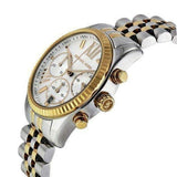 Michael Kors Lexington Silver Dial Two Tone Steel Strap Watch for Women - MK5955