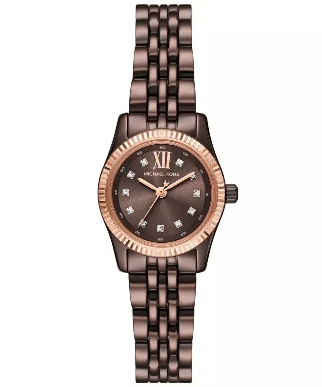 Michael Kors Lexington Three-Hand Brown Dial Brown Steel Strap Watch for Women - MK4844