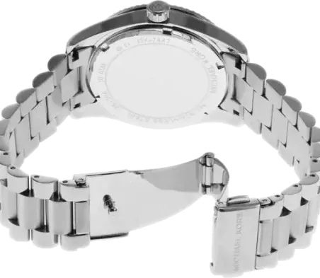 Michael Kors Lexington Three-Hand Pink Dial Silver Steel Strap Watch For Women - MK7443