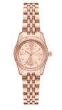 Michael Kors Lexington Three Hand Rose Gold Dial Rose Gold Steel Strap Watch For Women - MK4739