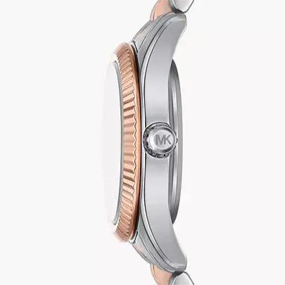 Michael Kors Lexington Three-Hand White Dial Two Tone Steel Strap Watch for Women - MK4817