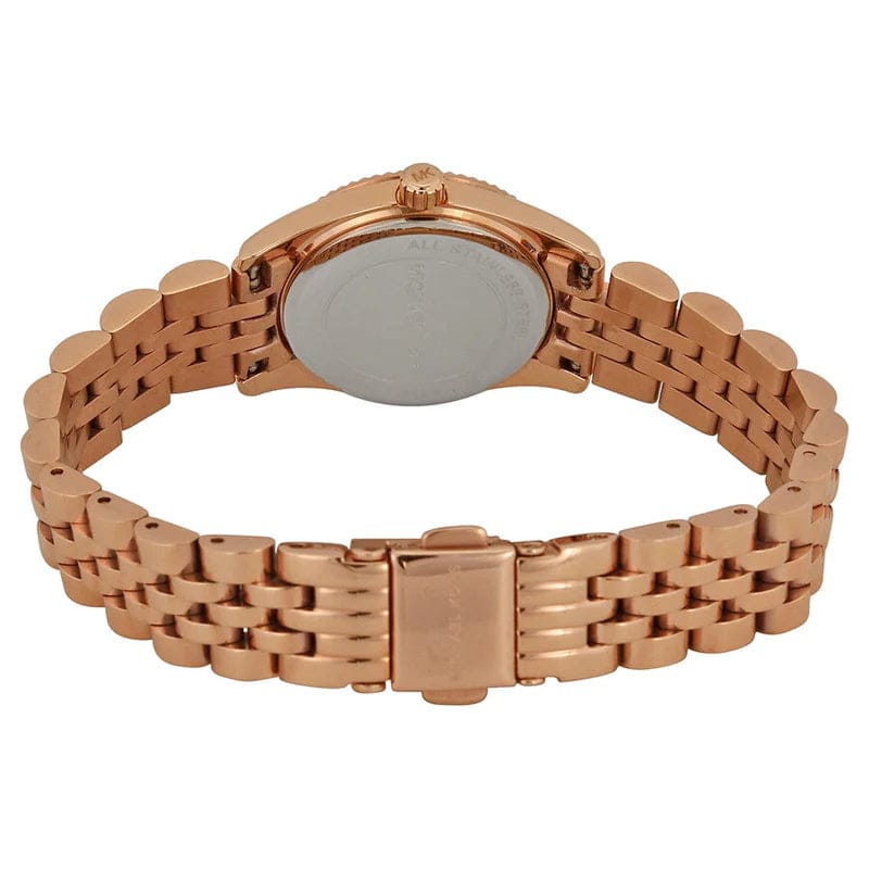 Michael Kors Lexington Quartz White Dial Rose Gold Steel Strap Watch For Women - MK3230