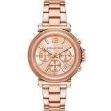 Michael Kors Maren Chronograph Rose Gold Dial Rose Gold Steel Strap Watch for Women - MK7494