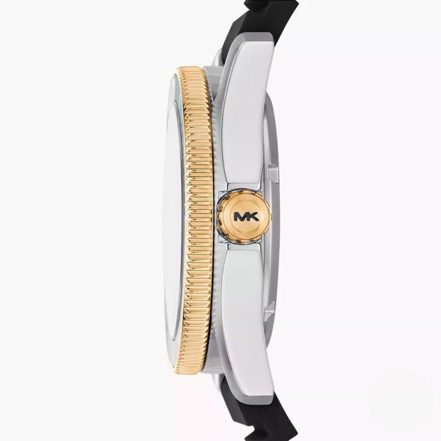 Michael Kors Maritime Analog Green Dial Black Silicone Strap Watch for Men - MK9158