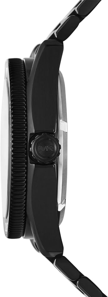 Michael Kors Maritime Three Hand Black Dial Black Steel Strap Watch for Men - MK9181