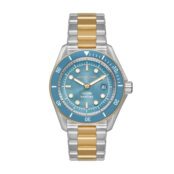 Michael Kors Maritime Three-Hand Blue Dial Two Tone Steel Strap Watch for Men - MK9169