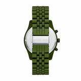 Michael Kors Lexington Chronograph Green Dial Green Steel Strap Watch For Men - MK8790