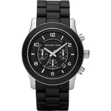 Michael Kors Runway Black Dial Black Rubber Strap Watch for Men - MK8107