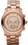 Michael Kors Runway Chronograph Rose Gold Dial Rose Gold Steel Strap Watch for Men - MK8096