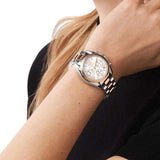 Michael Kors Bradshaw Chronograph White Dial Two Tone Steel Strap Watch For Women - MK7258