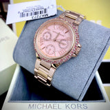 Michael Kors Mini Camille Multifunction Rose Gold Dial Rose Gold Steel Strap Watch For Women - MK7273