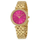 Michael Kors Darci Pink Dial Gold Steel Strap Watch for Women - MK3444