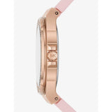 Michael Kors Mini Lennox Three-Hand Rose Gold Dial Pink Silicone Strap Watch For Women - MK7282
