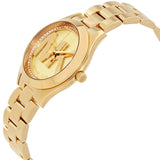 Michael Kors Slim Runway Gold Dial Gold Steel Strap Watch for Women - MK3477