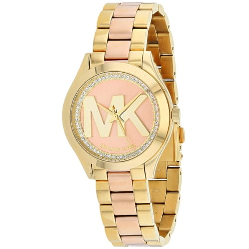 Michael Kors Mini Slim Runway Rose Gold Dial Two Tone Steel Strap Watch for Women - MK3650