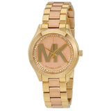 Michael Kors Mini Slim Runway Rose Gold Dial Two Tone Steel Strap Watch for Women - MK3650