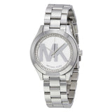 Michael Kors Mini Slim Runway Silver Dial Silver Steel Strap Watch for Women - MK3548