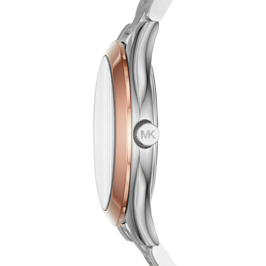 Michael Kors Mini Slim Runway Silver Dial Silver Steel Strap Watch for Women - MK3514