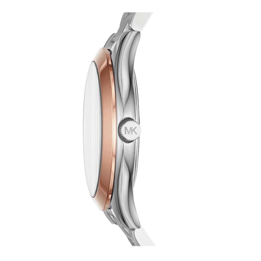 Michael Kors Mini Slim Runway Silver Dial Silver Steel Strap Watch for Women - MK3514