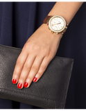 Michael Kors Parker Champagne Dial Brown Leather Strap Watch for Women - MK2249