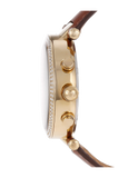Michael Kors Parker Champagne Dial Brown Leather Strap Watch for Women - MK2249
