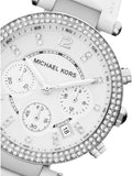 Michael Kors Parker White Dial White Leather Strap Watch for Women - MK2277