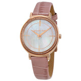 Michael Kors Cinthia Mother of Pearl Dial Pink Leather Strap Watch for Women - MK2663