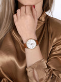 Michael Kors Pyper Quartz Silver Dial Brown Leather Watch For Women - MK2740