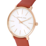 Michael Kors Pyper Quartz Silver Dial Brown Leather Watch For Women - MK2740