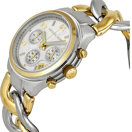 Michael Kors Runway White Dial Two Tone Steel Strap Watch for Women - MK3199