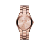 Michael Kors Mini Slim Runway Chronograph Quartz Rose Gold Dial Rose Gold Steel Strap Watch For Women - MK3205