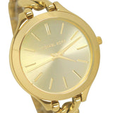 Michael Kors Runway Gold Dial Gold Steel Strap Watch for Women - MK3222