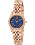 Michael Kors Lexington Quartz Blue Dial Rose Gold Steel Strap Watch For Women - MK3272