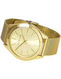 Michael Kors Slim Runway Champagne Dial Gold Mesh Bracelet Watch for Women - MK3282