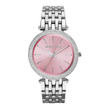 Michael Kors Darci Crystal Pink Dial Silver Stainless Steel Strap Watch for Women - MK3352