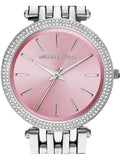 Michael Kors Darci Crystal Pink Dial Silver Stainless Steel Strap Watch for Women - MK3352