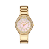 Michael Kors Kerry Mother of Pearl Dial Gold Steel Strap Watch for Women - MK3396