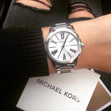 Michael Kors Hartman Quartz Silver Dial Silver Steel Strap Watch For Women - MK3489