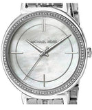 Michael Kors Cinthia White Mother of Pearl Dial Silver Steel Strap Watch for Women for Women - MK3641