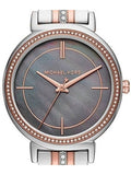 Michael Kors Cinthia Mother of Pearl Grey Dial Two Tone Steel Strap Watch for Women - MK3642