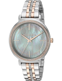 Michael Kors Cinthia Mother of Pearl Grey Dial Two Tone Steel Strap Watch for Women - MK3642