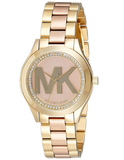 Michael Kors Mini Slim Runway Rose Gold Dial Two Tone Steel Strap Watch for Women - MK3650