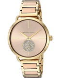 Michael Kors Portia Rose Gold Dial Two Tone Steel Strap Watch for Women - MK3706