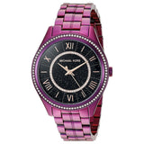 Michael Kors Lauryn Black Dial Purple Steel Strap Watch for Women - MK3724